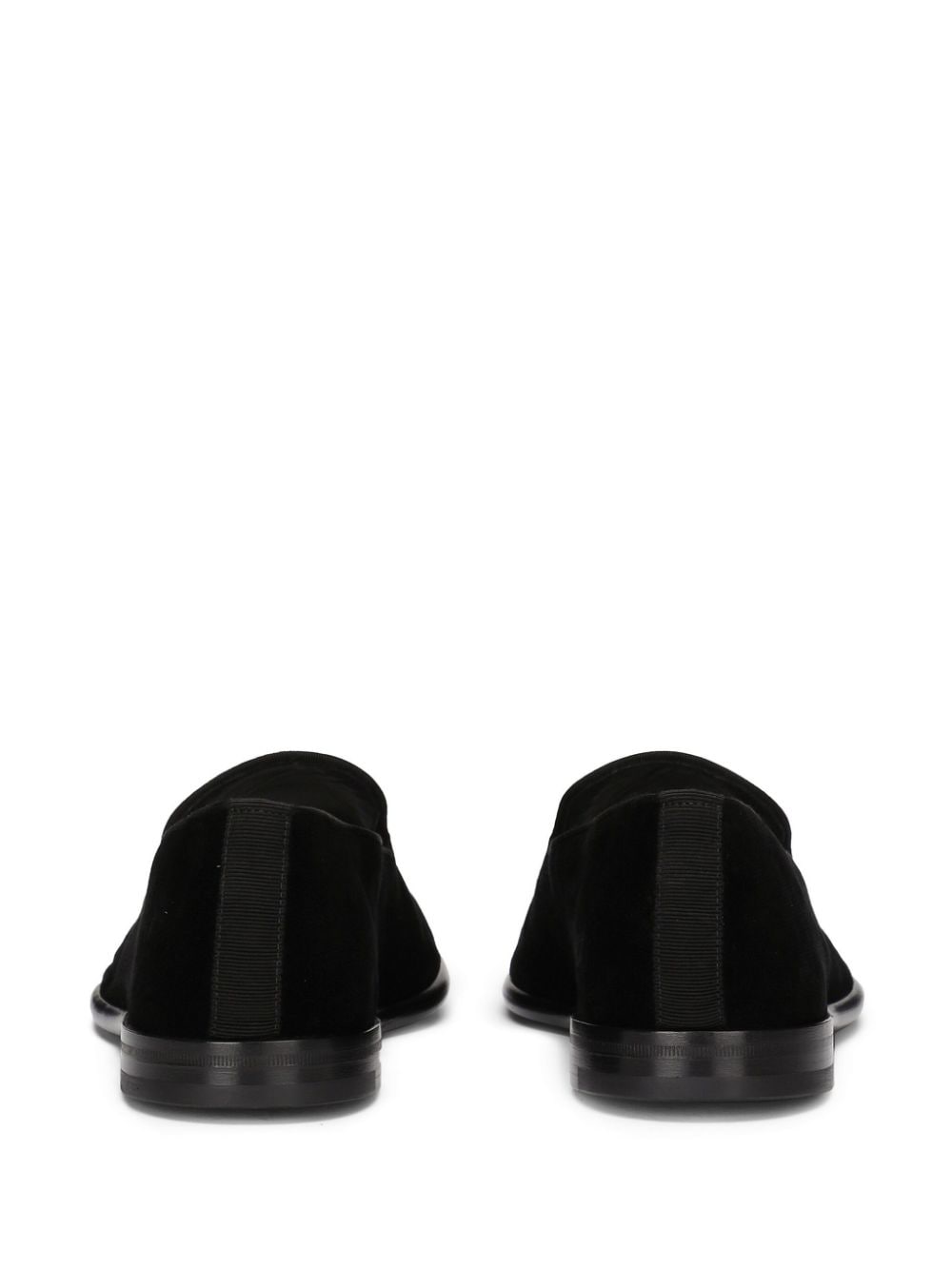 Shop Dolce & Gabbana Logo-plaque Velvet Slippers In Black