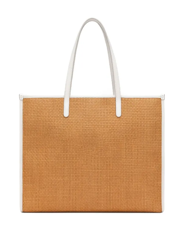 Dolce Gabbana Large Shopping Woven Tote Bag Brown FARFETCH TR