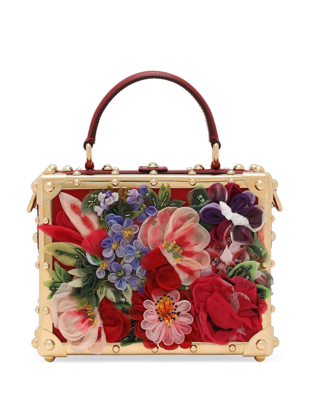 Shop Dolce & Gabbana Dolce Box Floral-appliqué Tote Bag In Red