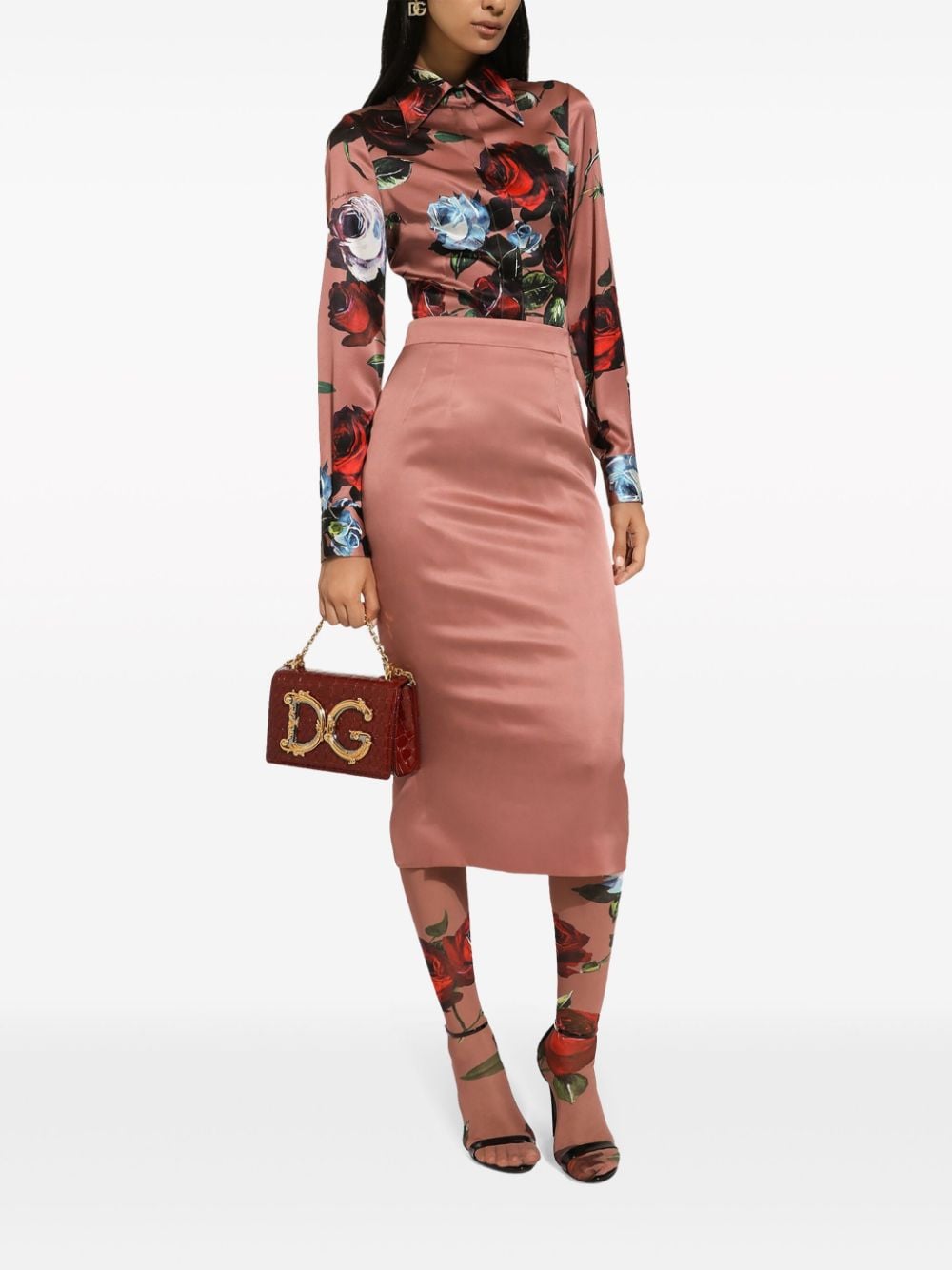 Shop Dolce & Gabbana Dg Girls Crocodile-effect Shoulder Bag In Red