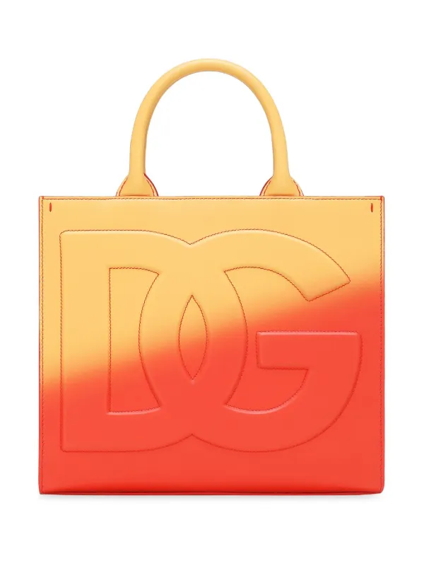 Dolce Gabbana Daily logo embossed Tote Bag Orange FARFETCH IE