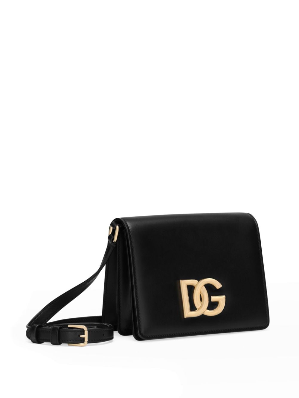 Shop Dolce & Gabbana Logo-plaque Leather Crossbody Bag In Black