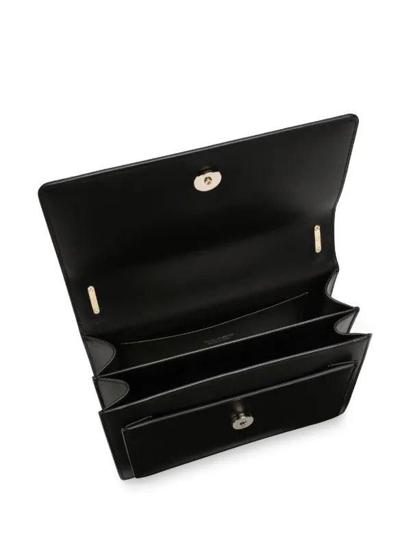 Dolce & Gabbana logo-plaque Leather Crossbody Bag | Black