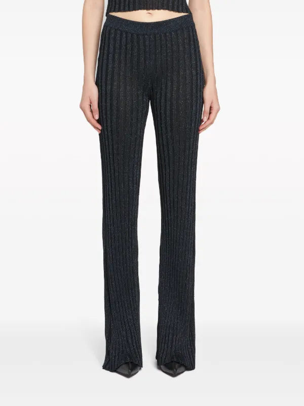 【関税込み】stella mccartney Lurex pants Stella McCartney Lurex ribbed-knit straight-leg Trousers