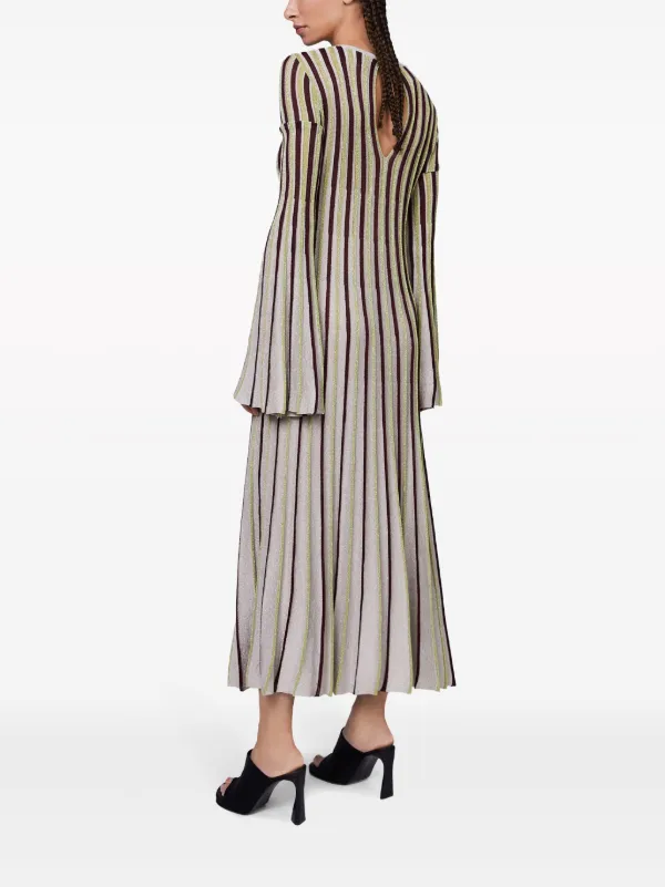 【送料&関税込】Stella McCartney Lurex-detail Striped Maxi D Stella McCartney lurex-detail Striped Maxi Dress | Neutrals
