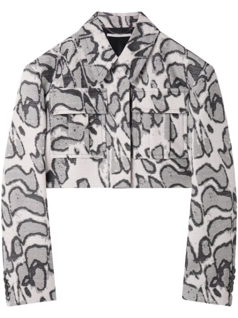 Stella McCartney Moth patterned-jacquard cropped jacket Women