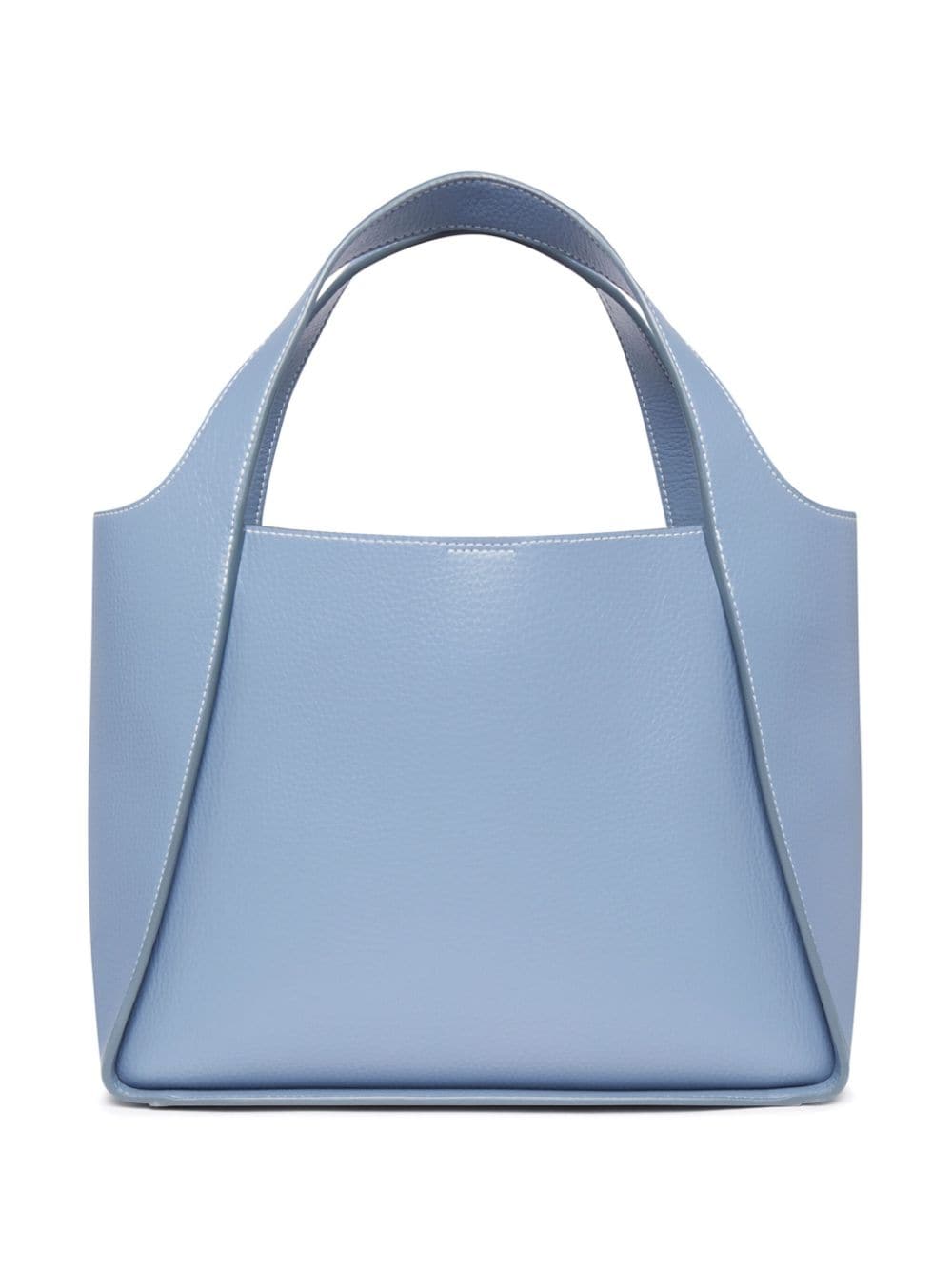 Shop Stella Mccartney Logo-perforated Faux-leather Tote Bag In Blue