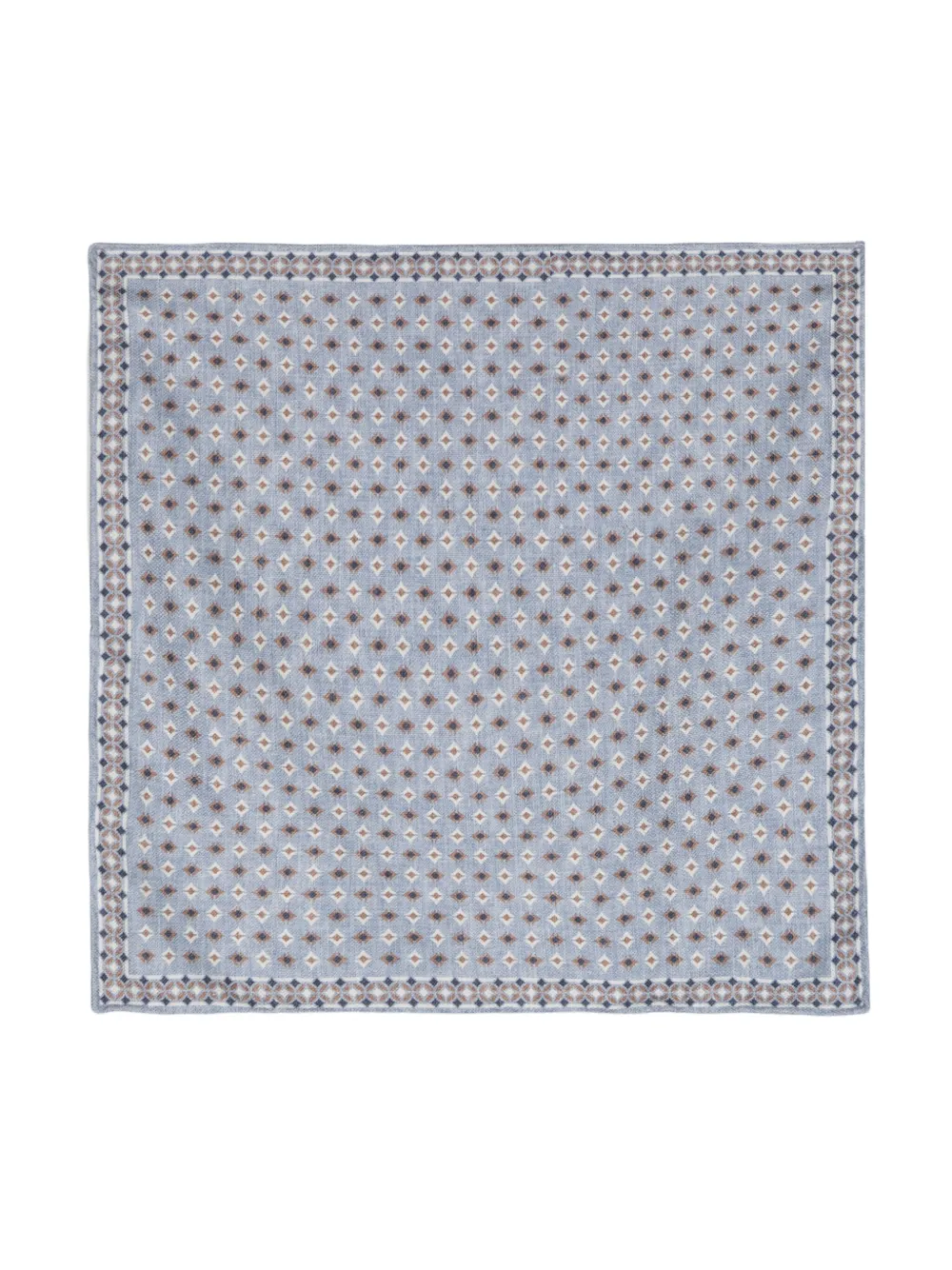 Brunello Cucinelli geometric-print silk handkerchief | Blue | Image 1