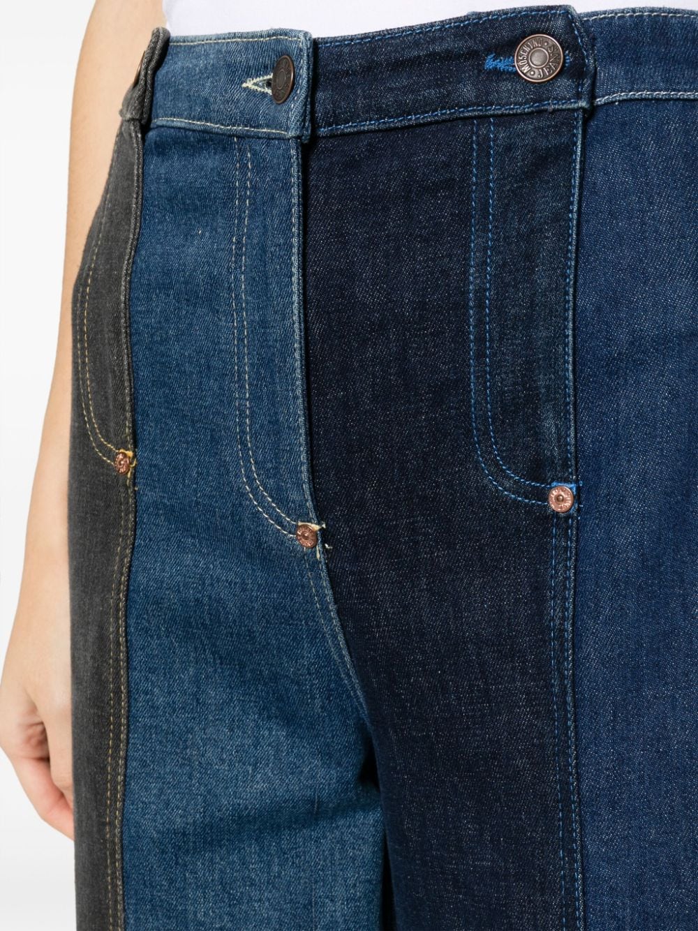 Shop Moschino Jeans High-waisted Wide-leg Jeans In Blue