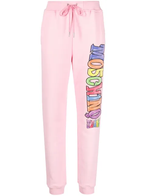 MOSCHINO JEANS logo-print cotton track pants