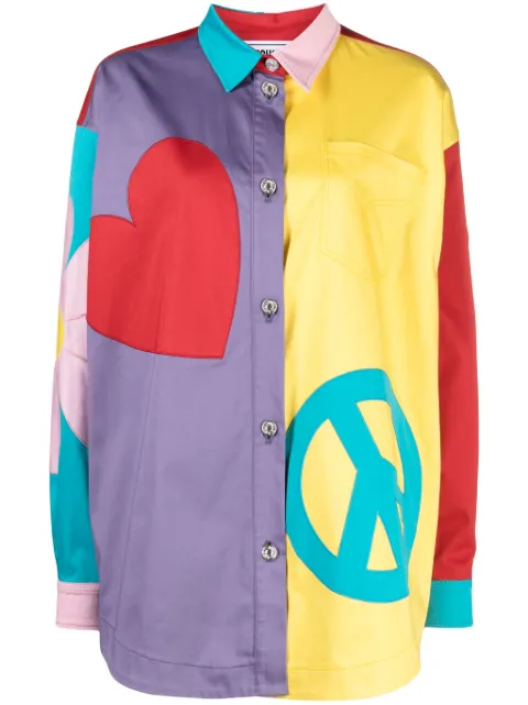 MOSCHINO JEANS graphic-print panelled shirt