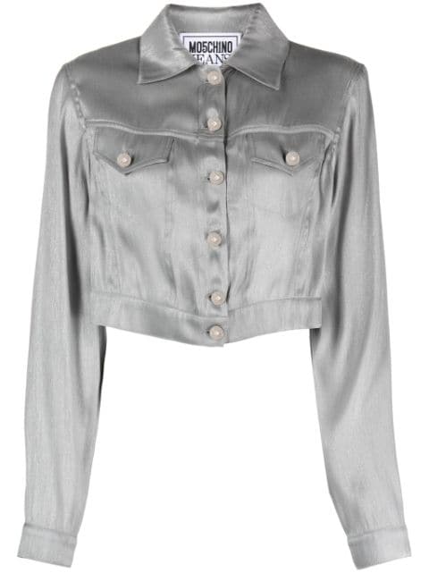 MOSCHINO JEANS button-up cropped jacket