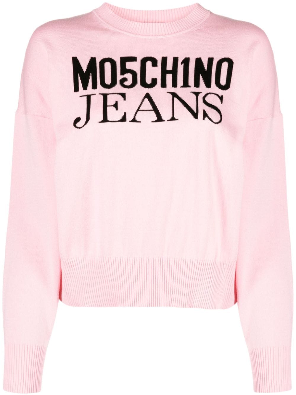 Image 1 of Moschino logo-embroidered cotton jumper