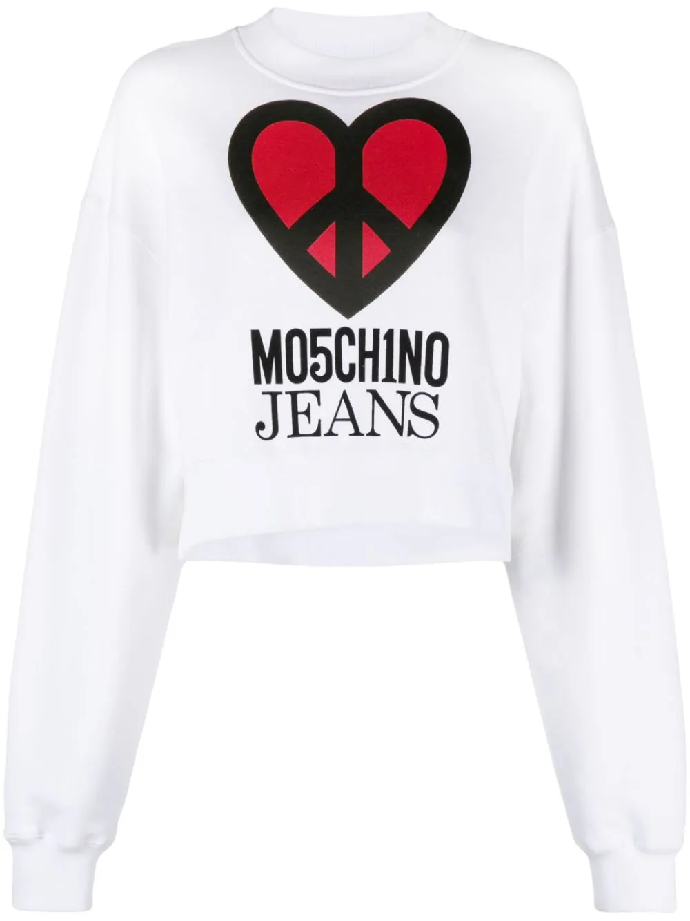Moschino Graphic-print Jersey Sweatshirt In White