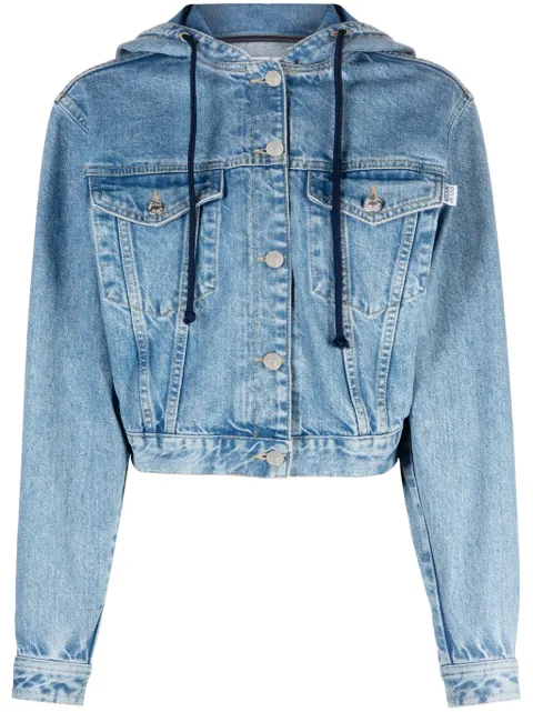 MOSCHINO JEANS veste crop en jean à capuche 