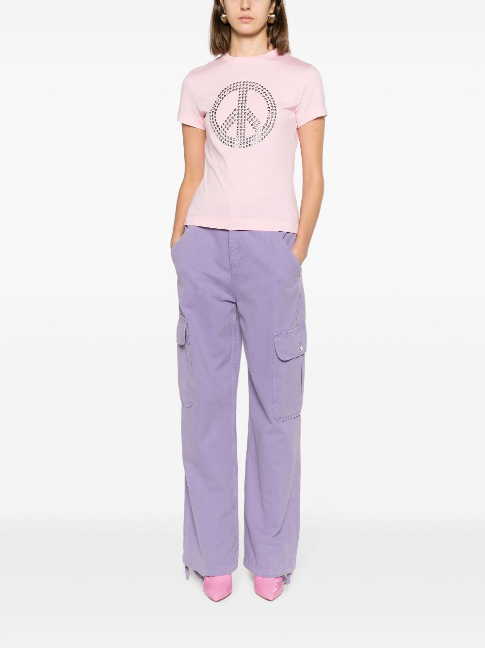 MOSCHINO JEANS T-shirt met patroon - Roze