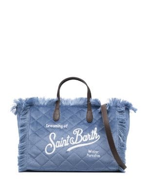 Blue striped canvas bag - Saint Barth MC2 