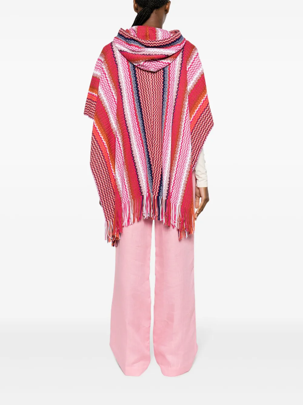 Missoni Poncho met capuchon Roze