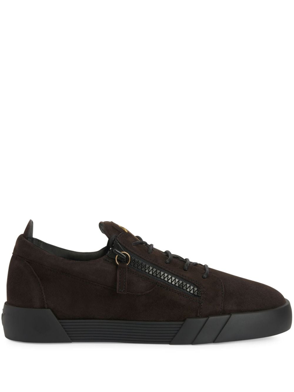 Shop Giuseppe Zanotti The Shark 5.0 Suede Sneakers In Brown
