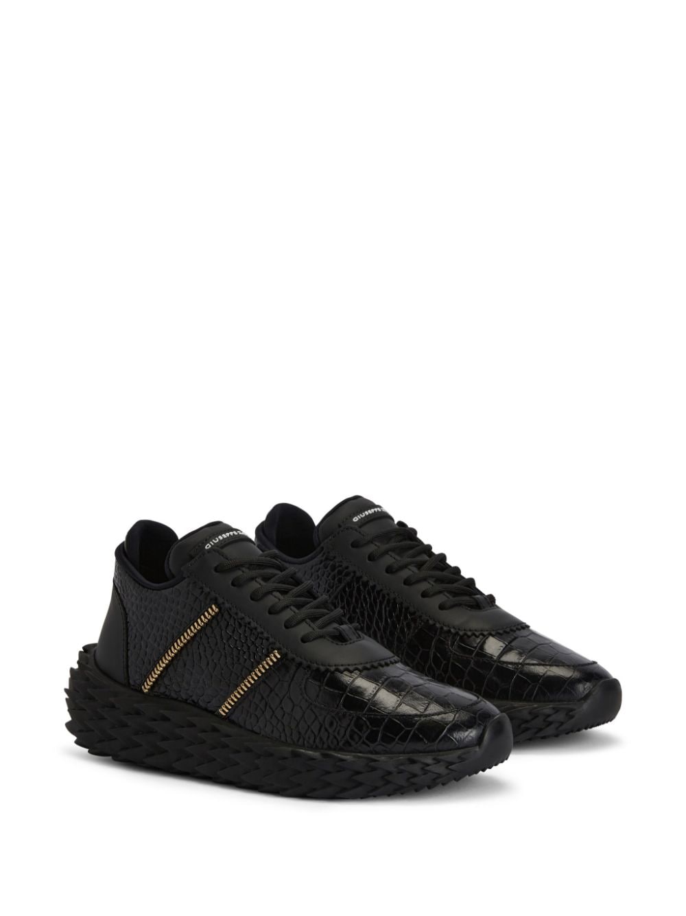 Giuseppe Zanotti Urchin sneakers met krokodillen-reliëf - Zwart