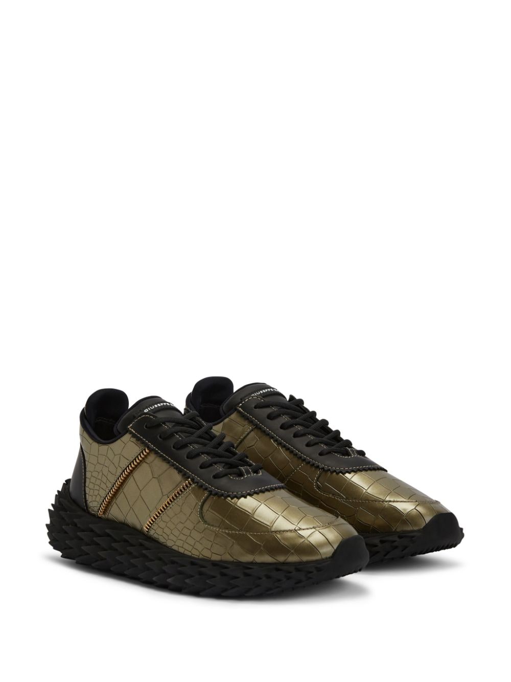 Giuseppe Zanotti Urchin sneakers met krokodillen-reliëf - Goud