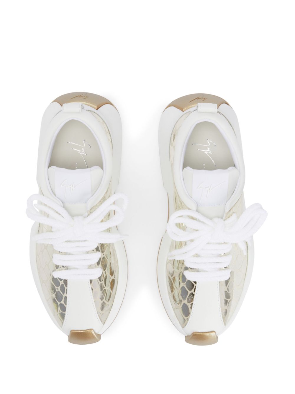 Shop Giuseppe Zanotti Ferox Crocodile-print Sneakers In White