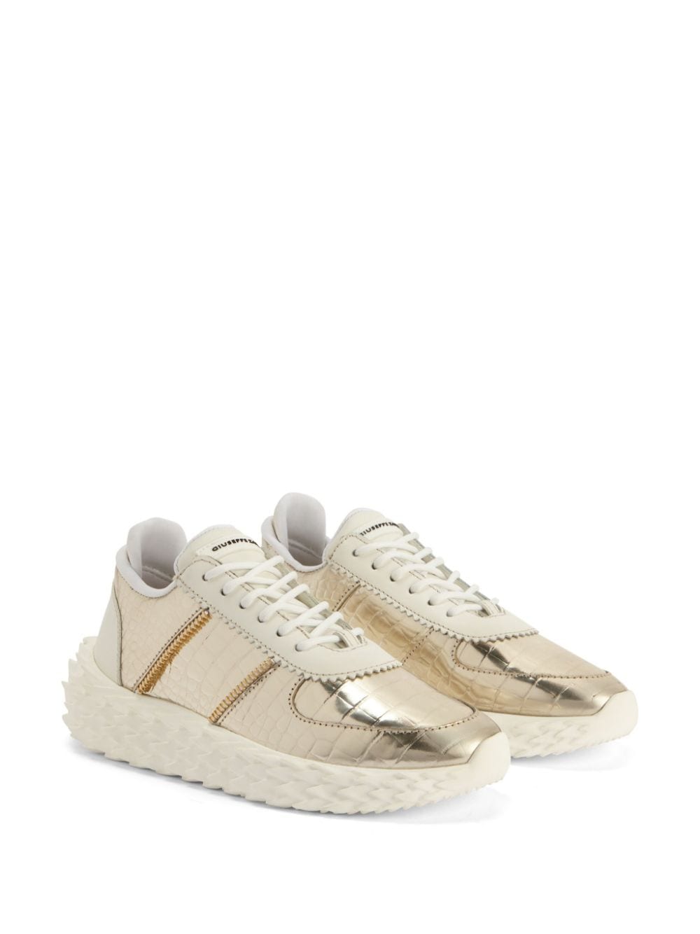 Giuseppe Zanotti Urchin sneakers met krokodillen-reliëf - Goud