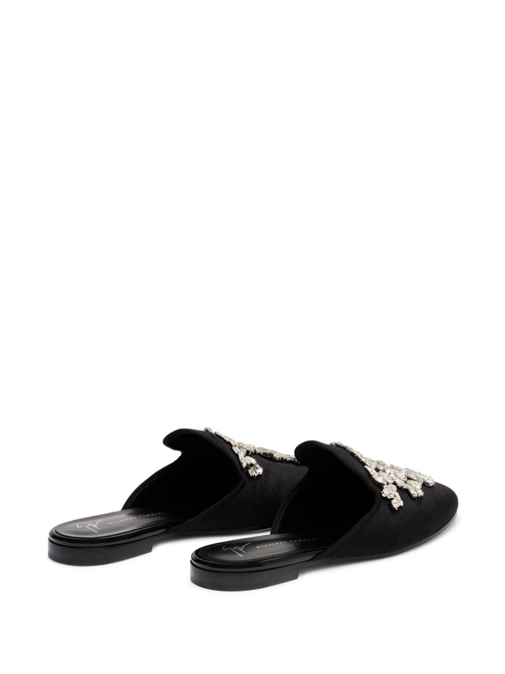 Shop Giuseppe Zanotti Elsa Crystal Velvet Mules In Black