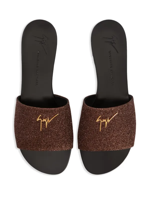 ★美品★GIUSEPPE ZANOTTI ビジュー付きブラウントングサンダル Giuseppe Zanotti Shirley Glitter Sandals | Brown | FARFETCH