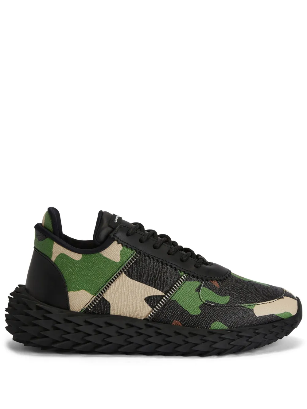 Giuseppe Zanotti Urchin leren sneakers met camouflageprint Zwart