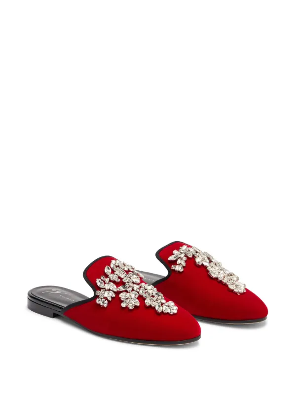 Giuseppe Zanotti Elsa ビジューミュール | レッド | FARFETCH JP