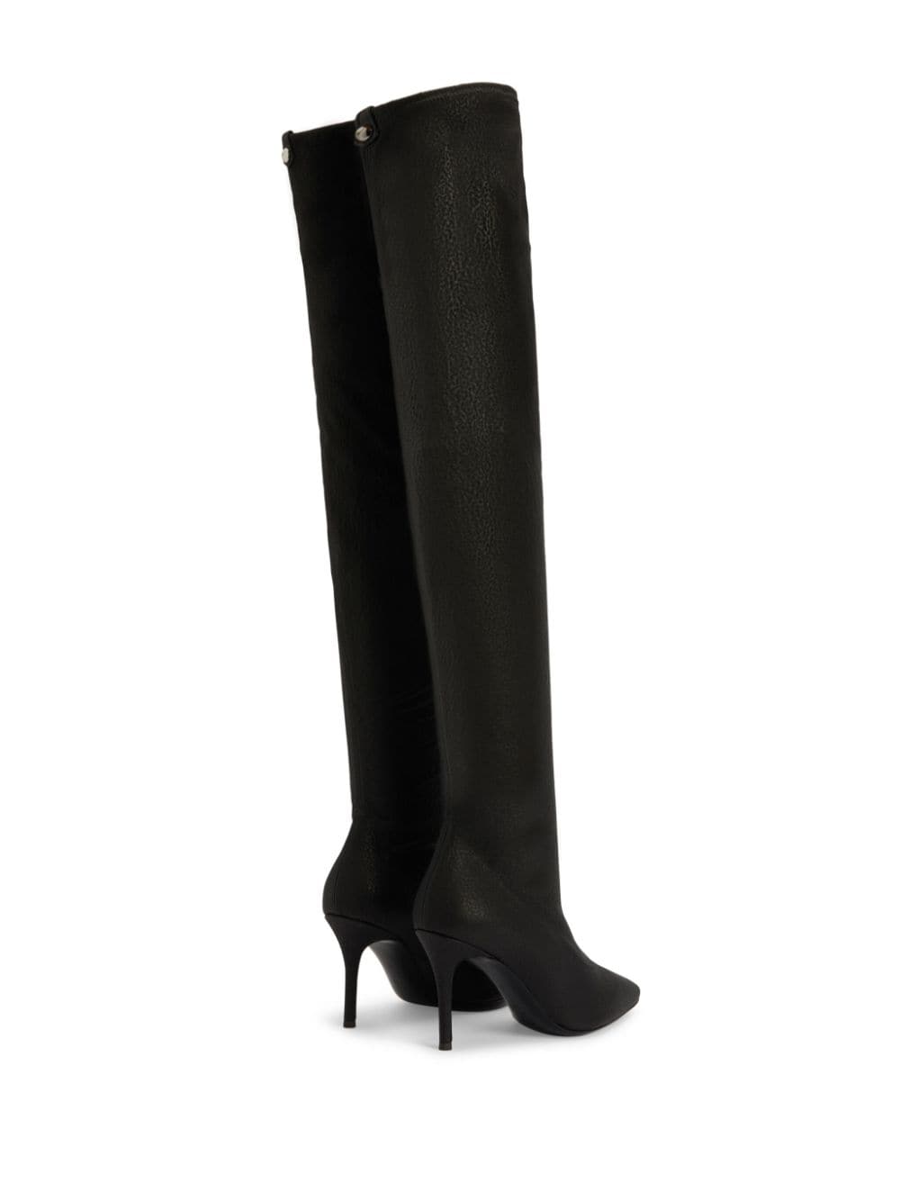 Shop Giuseppe Zanotti Makanzie Leather Thigh-high Boots In Black