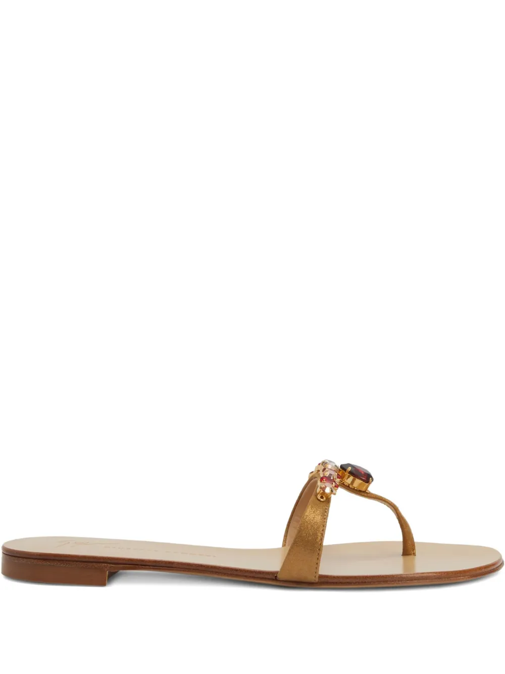 Giuseppe Zanotti Katisha embellished thong sandals Brown