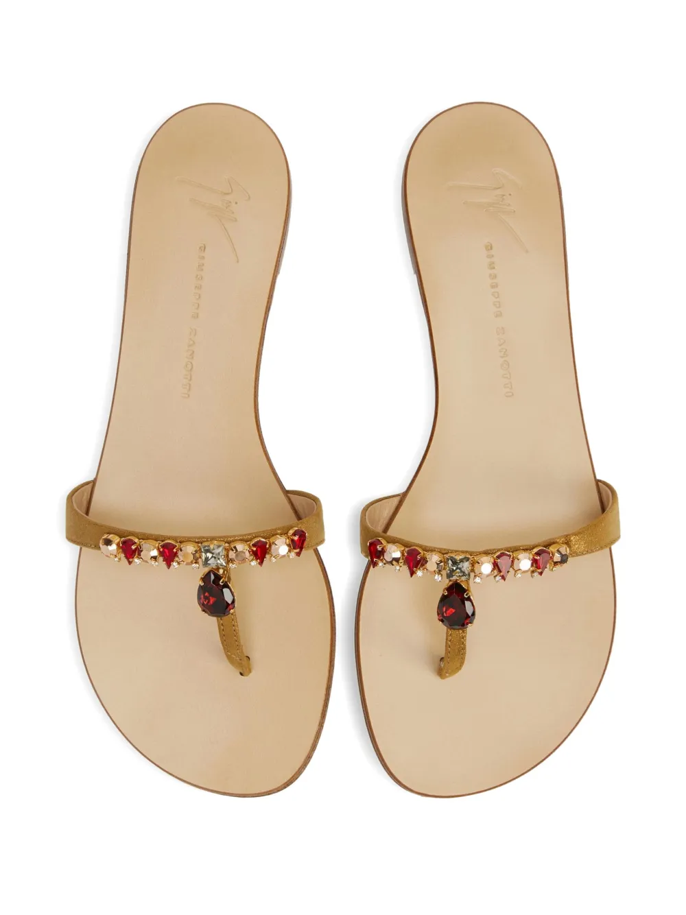Giuseppe Zanotti Katisha embellished thong sandals Brown