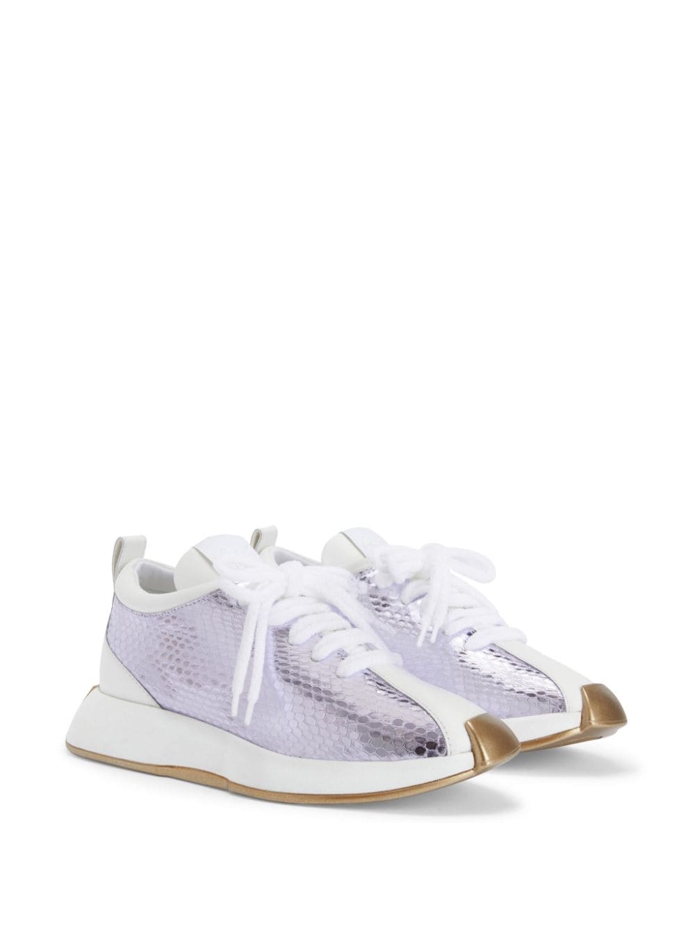 Shop Giuseppe Zanotti Ferox Snakeskin-effect Sneakers In Purple