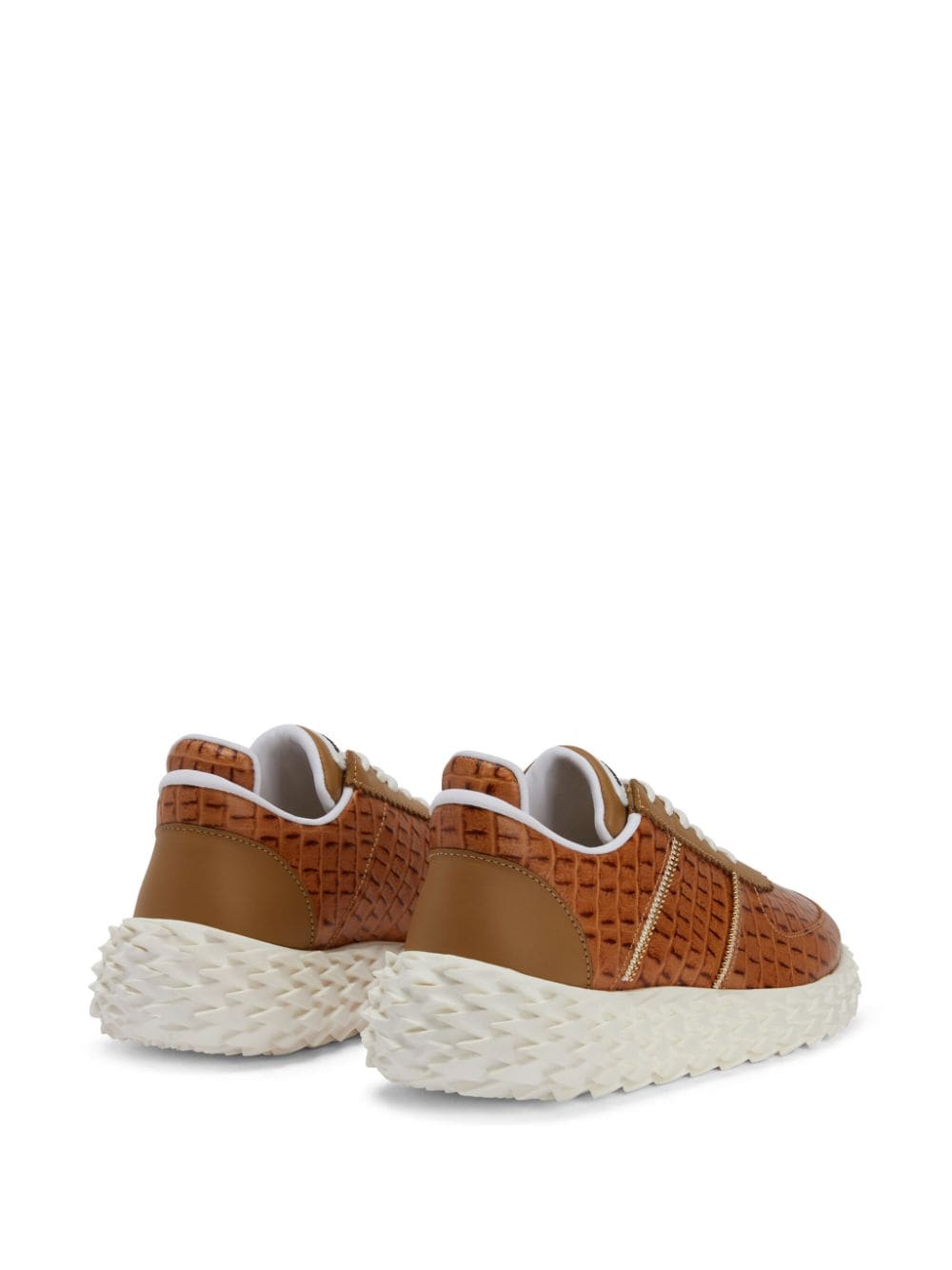 Shop Giuseppe Zanotti Urchin Crocodile-print Leather Sneakers In Brown