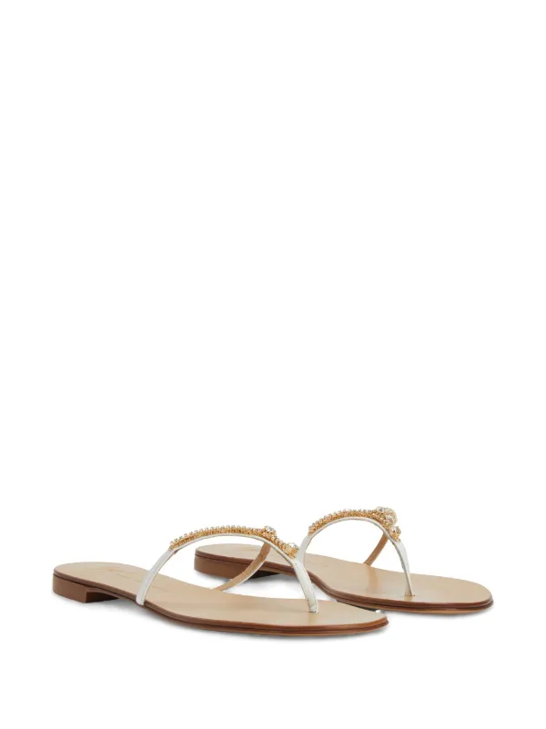 Giuseppe Zanotti Gentille Leather Sandals | White | FARFETCH