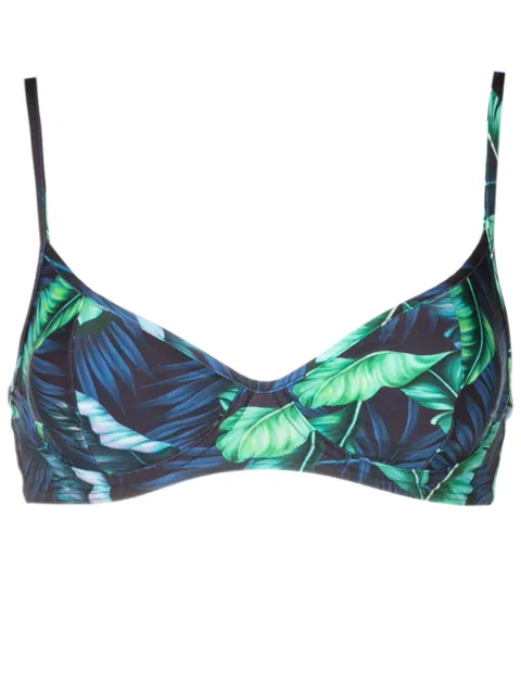 Lygia & Nanny Fiji leaf-print bikini top