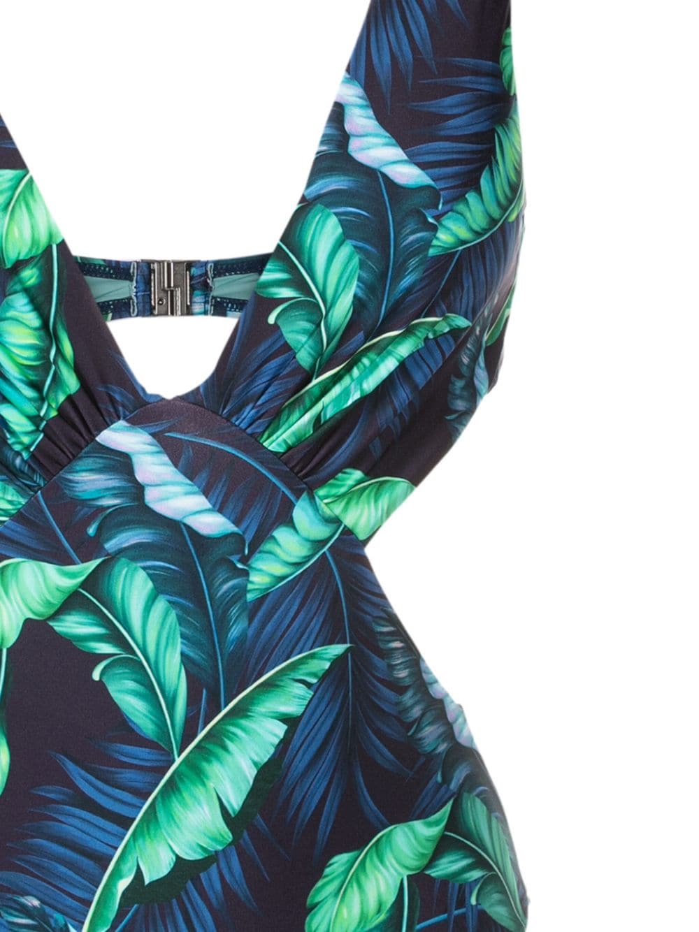 Shop Lygia & Nanny Alexis Leaf-print Swimsuit In Blue