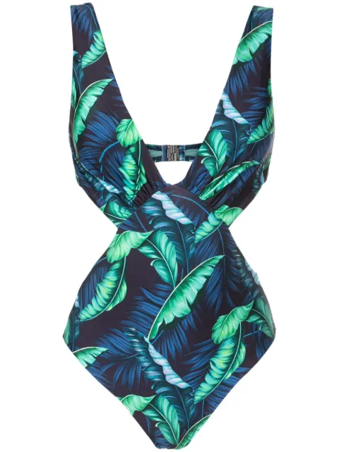 Lygia & Nanny Alexis leaf-print swimsuit