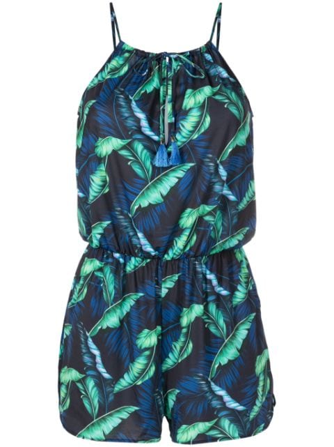 Lygia & Nanny Laya leaf-print playsuit