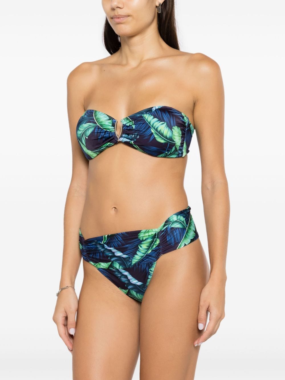 Shop Lygia & Nanny Jasper Leaf-print Bikini Bottoms In Blue
