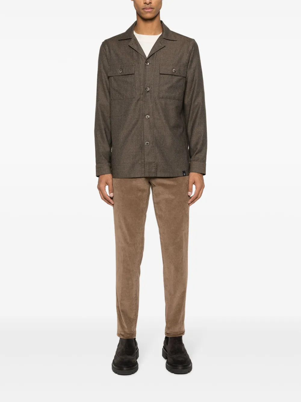 Boggi Milano tapered velvet trousers - Bruin