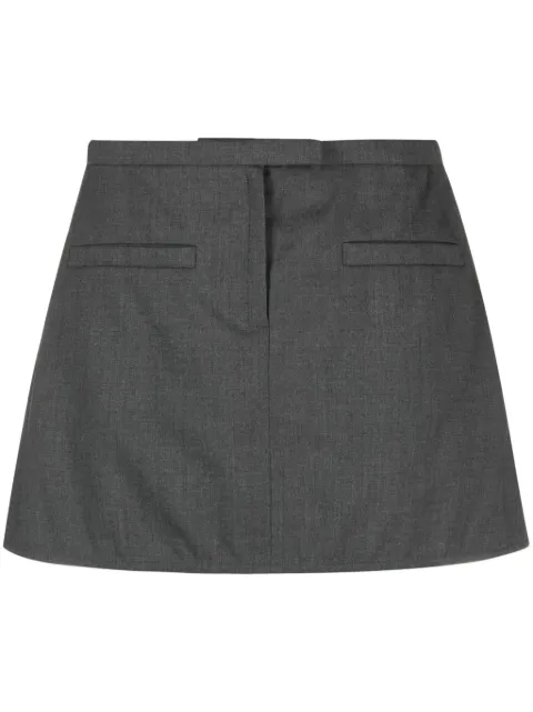 Courrèges falda corta con diseño trapezoidal y aplique del logo