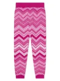 Missoni Kids two-tone zigzag knitted leggings - Pink