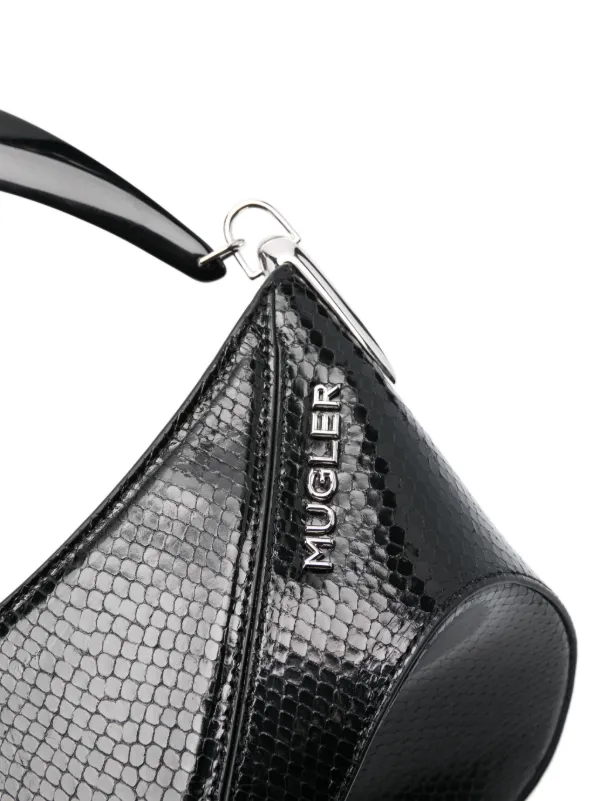 Mugler Sac a Main Spiral Curve En Cuir Noir FARFETCH TN