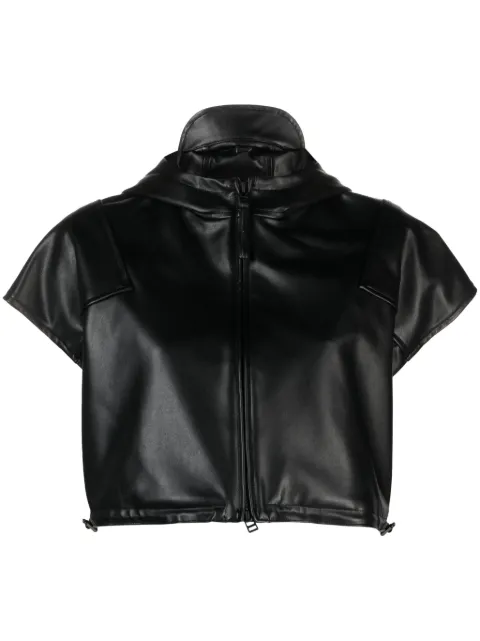 Issey Miyake Straight Seams hooded cropped jacket