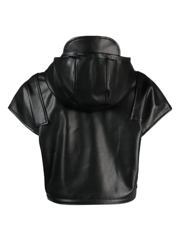 Issey Miyake Straight Seams Hooded Cropped Jacket | Black | FARFETCH