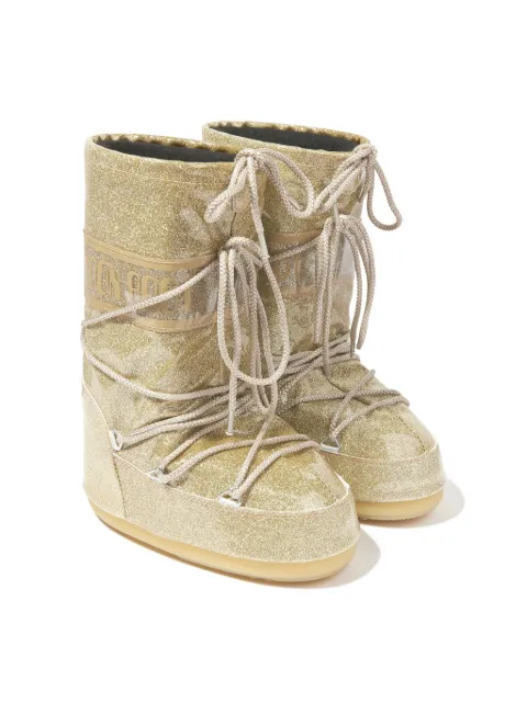 Moon Boot Kids Icon Stiefel mit Logo-Print in Glitter-Optik