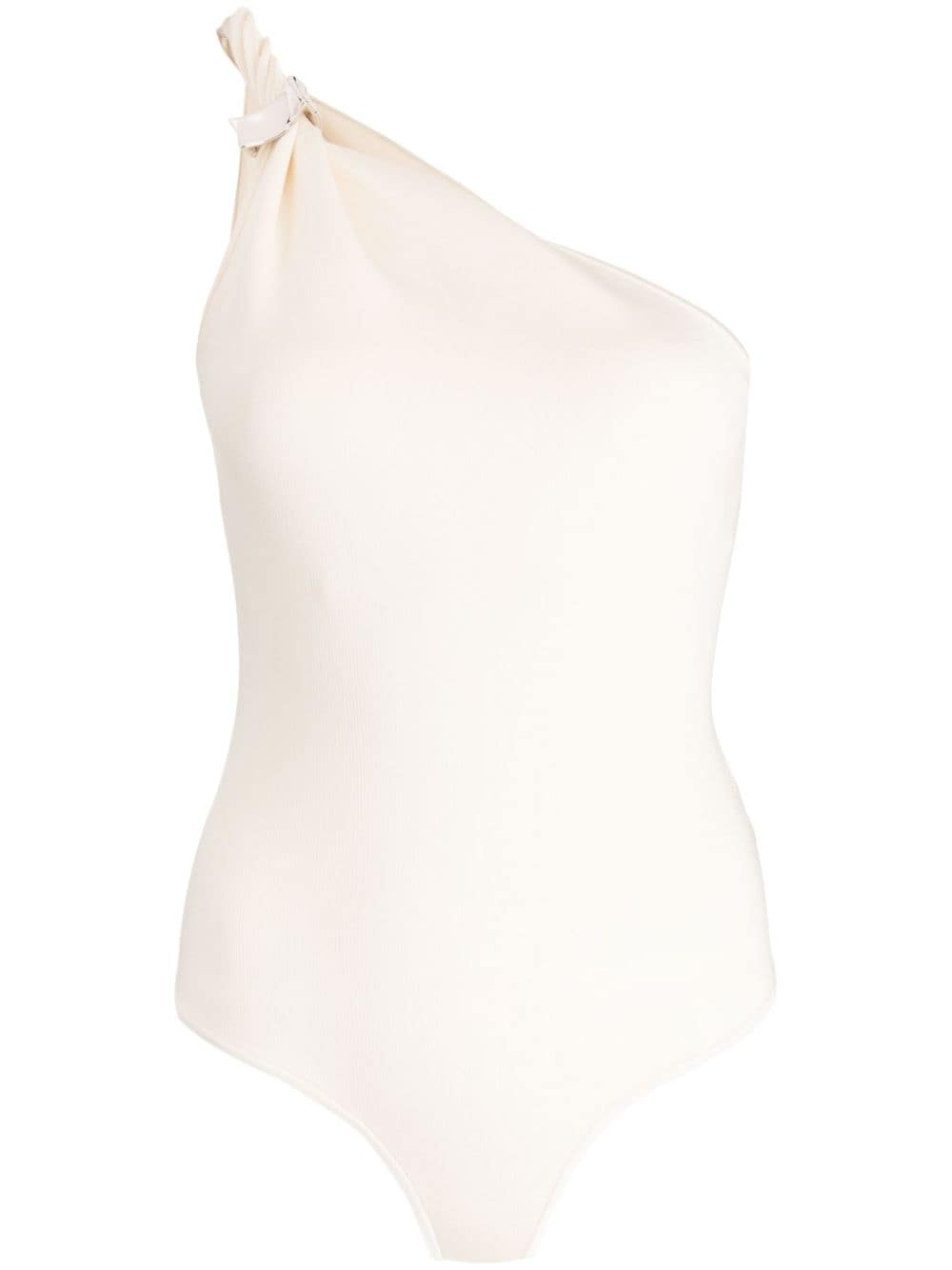 Leticia ring-embellished one-shoulder bodysuit